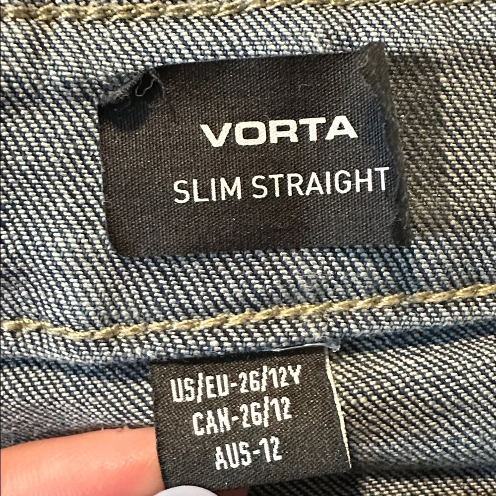 Boys VOLCOM VORTA Slim Straight 5 Pocket Logo Jeans 12